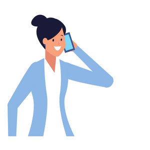 Communication is a priority for Insogna CPA, graphic of woman speaking on mobile phone